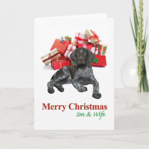Glossy Grizzly Son & Wife Merry Christmas Holiday Card