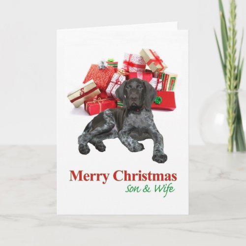 Glossy Grizzly Son  Wife Merry Christmas Holiday Card