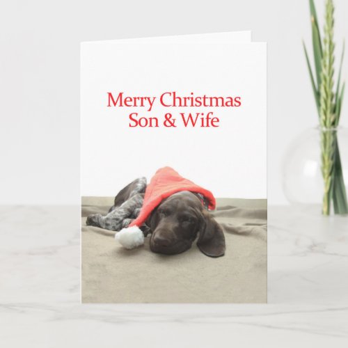 Glossy Grizzly Son  Wife Merry Christmas Holiday Card