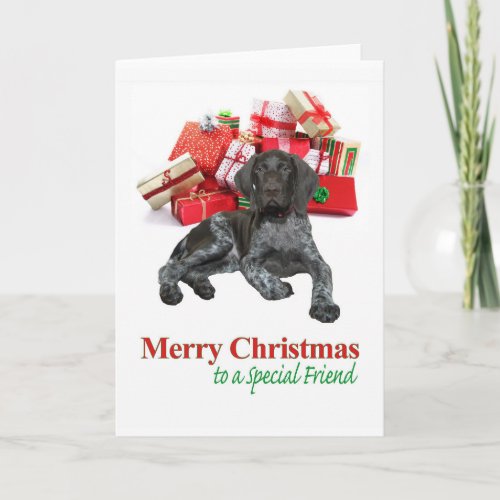 Glossy Grizzly Special Friend Merry Christmas Holiday Card