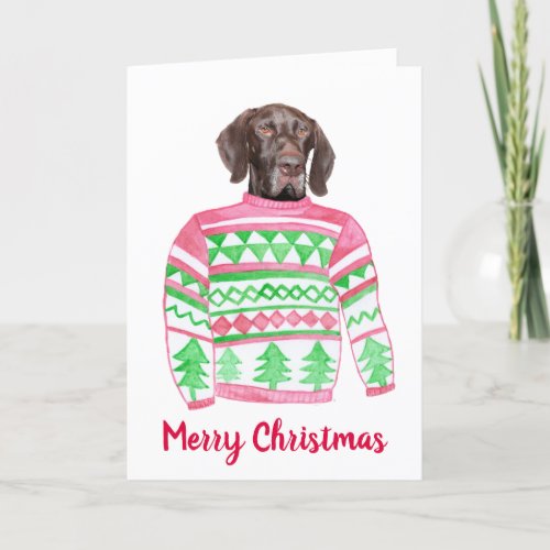 Glossy Grizzly Ugly Christmas Sweater Holiday Card