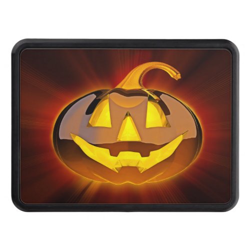 Glossy Halloween Pumpkin Hitch Cover