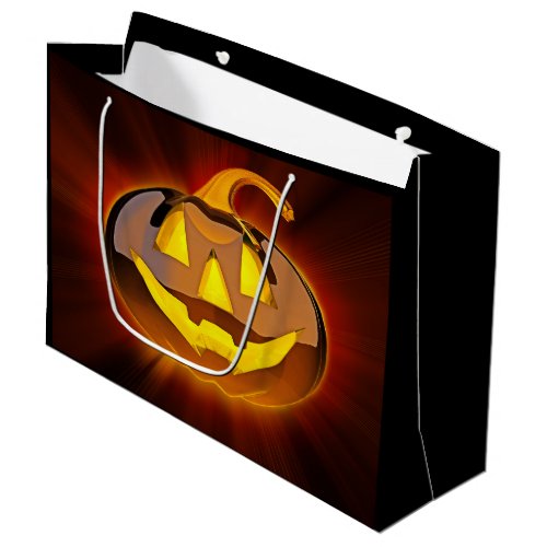 Glossy Halloween Pumpkin Large Gift Bag