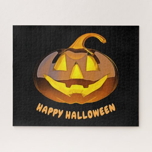 Glossy Happy Halloween Pumpkin 500 Puzzle