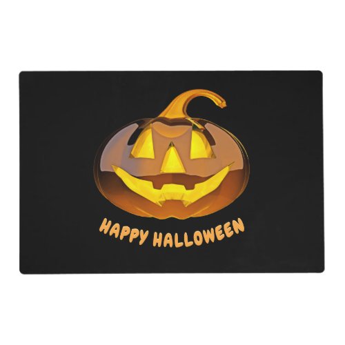 Glossy Happy Halloween Pumpkin Laminated Placemat