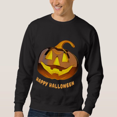 Glossy Happy Halloween Pumpkin Sweatshirt