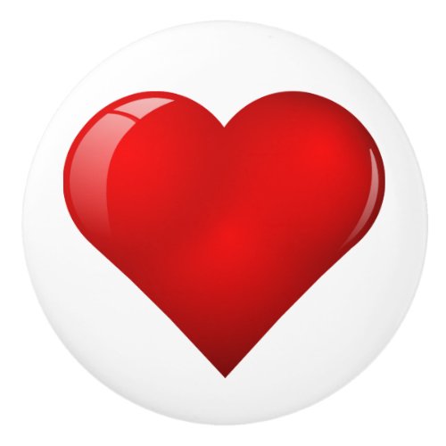 Glossy Heart Ceramic Knob