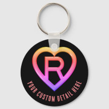 Glossy Heart initial Letter R