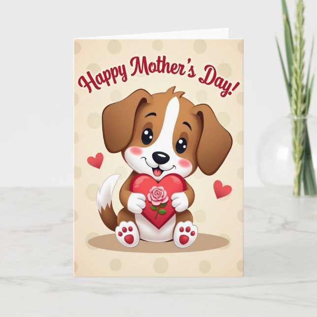 Glossy Heart Mothers Day Card (Front)