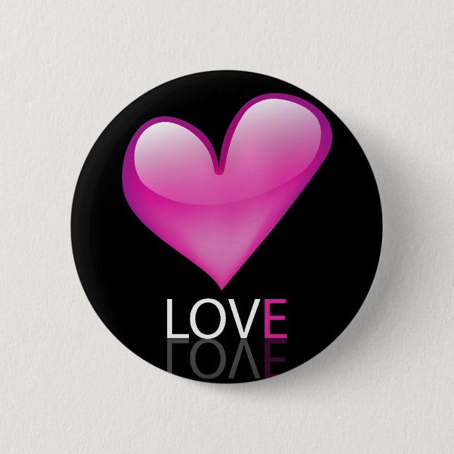 Glossy heart pinback button (Front)