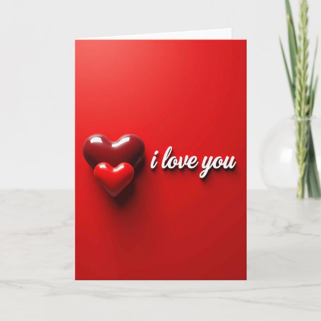 Glossy Hearts I Love You Card (Front)