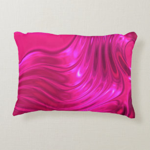 Glossy Hollywood Cerise Super Pink Accent Pillow
