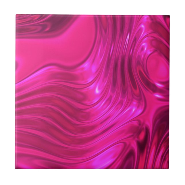 Glossy Hollywood Cerise Super Pink Ceramic Tile (Front)