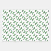Glossy Kids Fun Christmas Pickle patterns Wrapping Paper Sheets (Front 3)