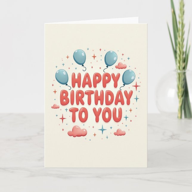 Glossy Letter Birthday Card (Front)