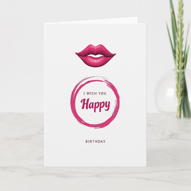 Glossy Lips Birthday Card (Front)