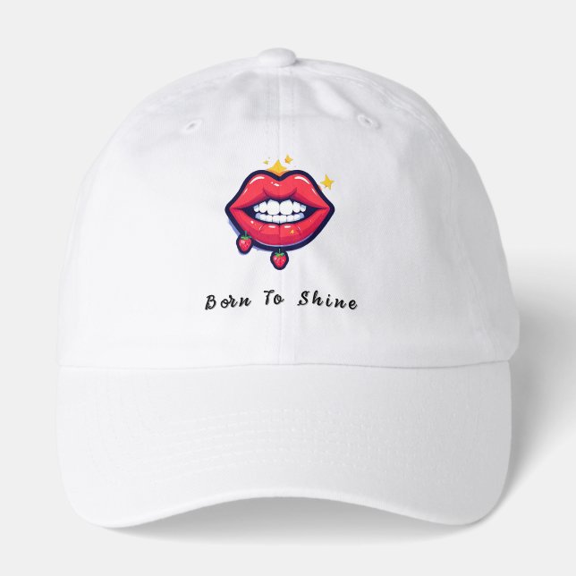 🌸 Glossy Lips Born To Shine Glam Style 🌸 Hat (Front)