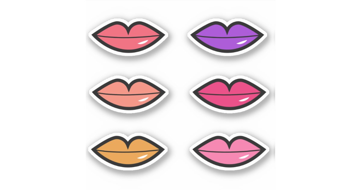 Downloadable Lips Sticker Glossy Lips Sticker | Zazzle