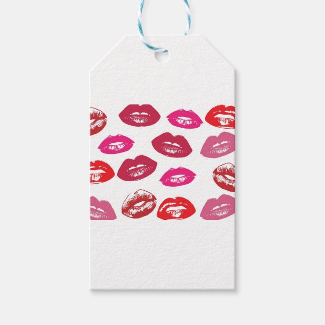 Glossy Lips Wallpaper Background Gift Tags (Front)