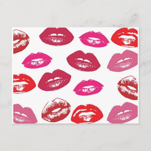 Glossy Lips Wallpaper Background Postcard