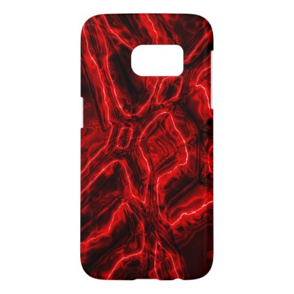 Glossy Liquid Crimson Lightning Phone Case S7