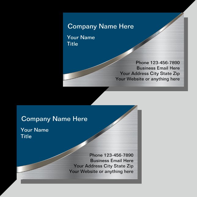 Glossy Metallic Look Construction Business Cards (Creator Uploaded)