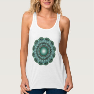 Glossy ornate fractal mandala tank top