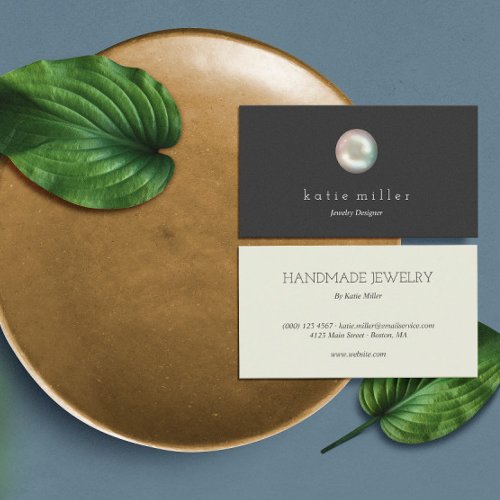 Glossy Pearl  Jewelry Designer Business Card