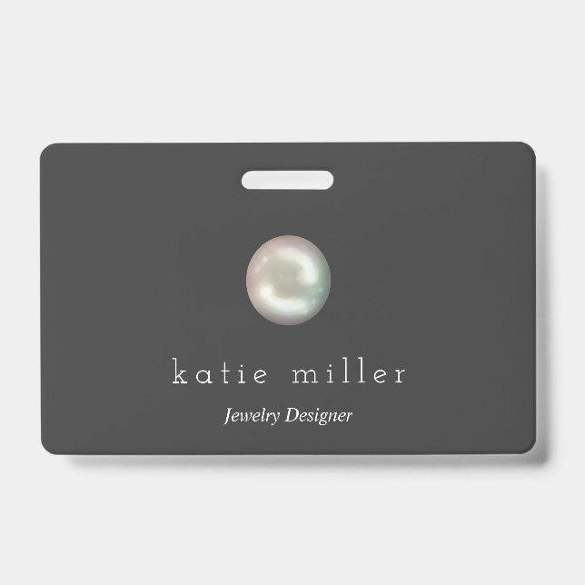 Glossy Pearl | Jewelry Designer | Name Badge (Front)