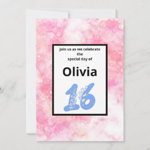 glossy pink background invitation