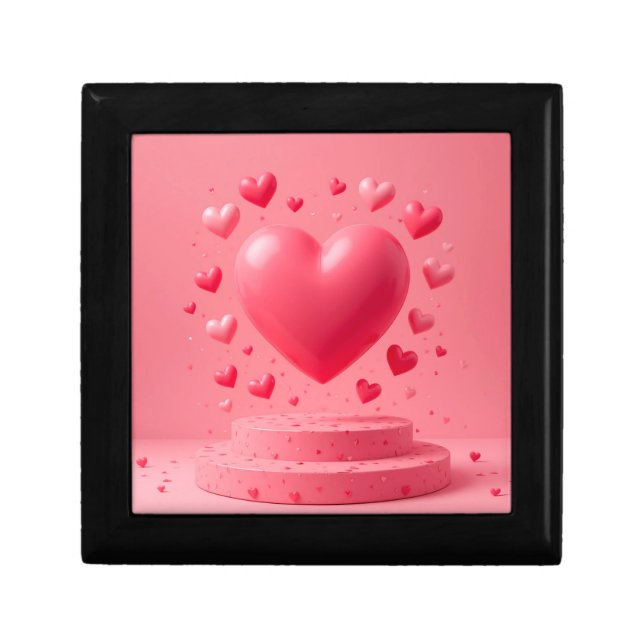 💗 Glossy Pink Heart Gift Packaging Box 💗 (Front)