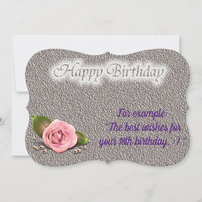 Glossy Popular Rose Birthday Card (Front)