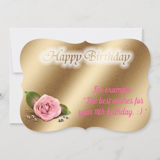 Glossy Popular Rose Birthday Card (Front)