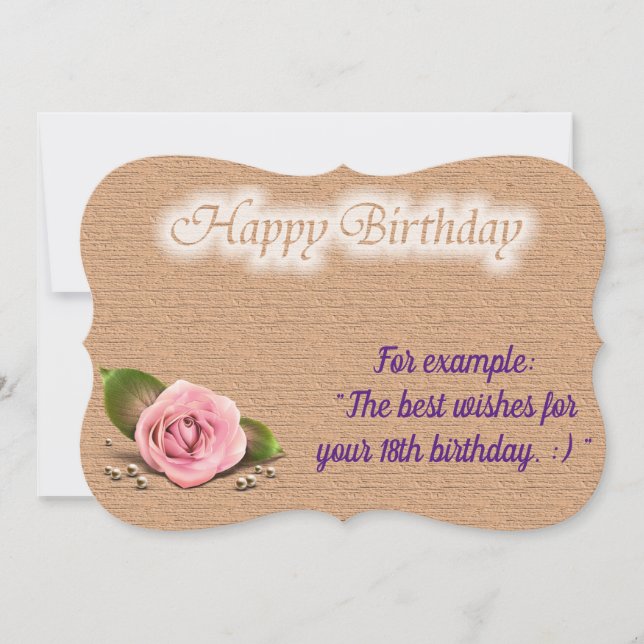 Glossy Popular Rose Birthday Card (Front)