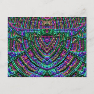 Glossy Postcard 3D Green Blue Purple Zany