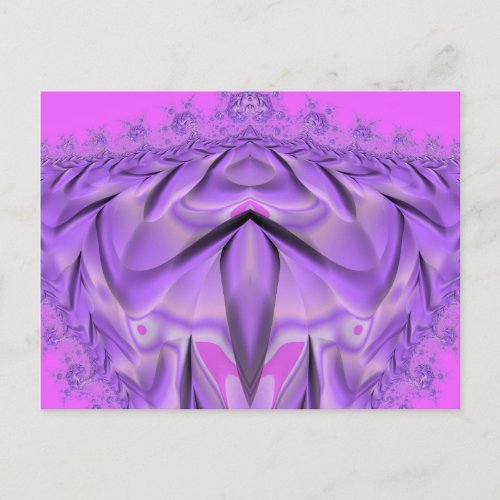 Glossy Postcard 3D Pink Lavender White Zany