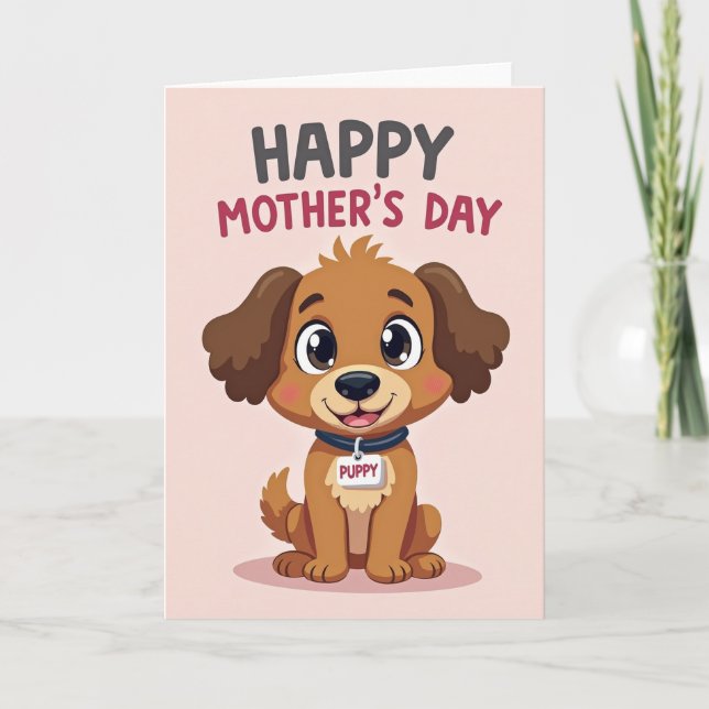 Glossy Puppy Celebration Card (Front)