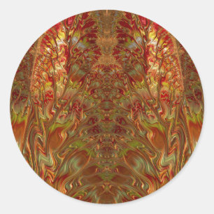 Glossy Red and Yellow ~ Classic Round Sticker