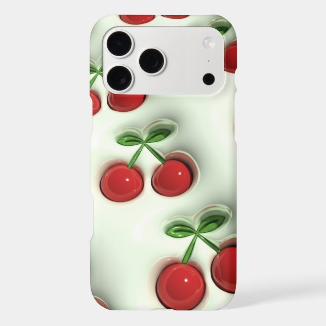 Glossy Red Cherries – 3D Aesthetic iPhone Case 🍒 (Back)