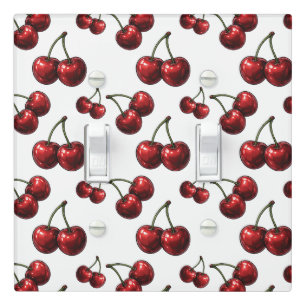 Glossy Red Cherries Retro Glam Light Switch Cover