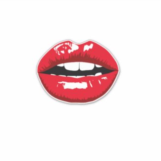 Glossy red lips