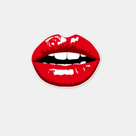 Glossy Red Lips Sticker 