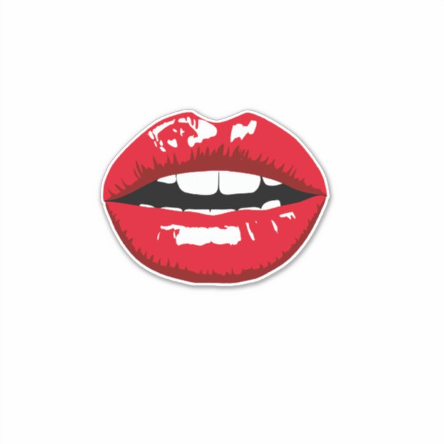 Glossy red lips sticker (Front)