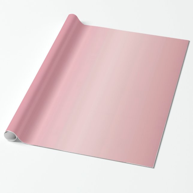 Glossy Rose Gold Glam Elegant Template Gift Wrapping Paper (Unrolled)
