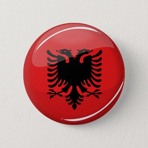 Glossy Round Albanian Flag Button