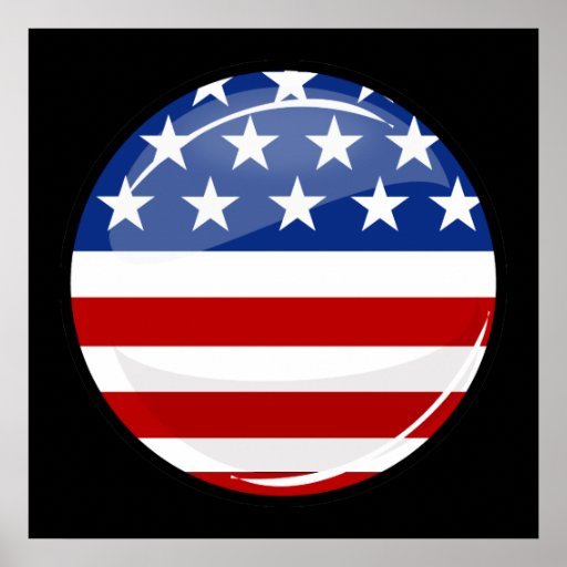 Glossy Round American Flag Poster | Zazzle