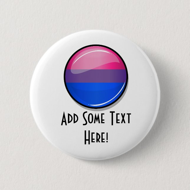 Glossy Round Bisexuality Flag Pinback Button (Front)