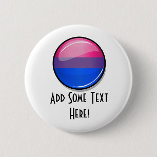 Glossy Round Bisexuality Flag Pinback Button