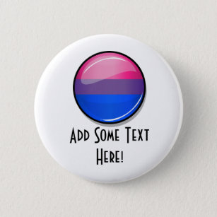 Glossy Round Bisexuality Flag Pinback Button