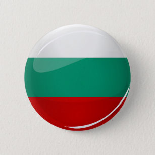 Glossy Round Bulgarian Flag Button